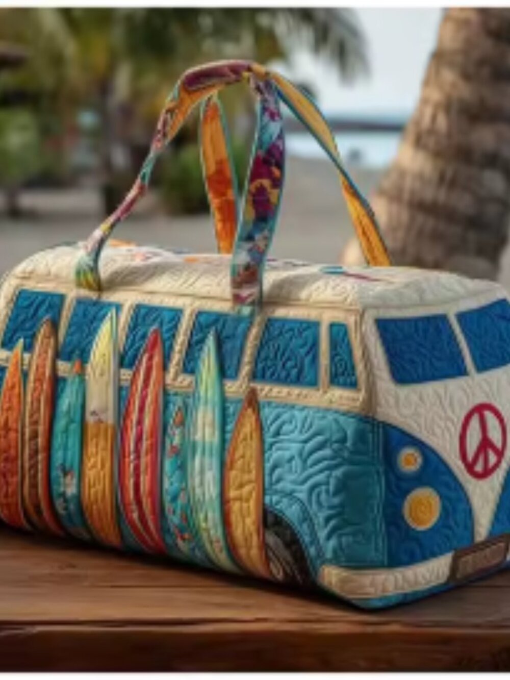 Quilted Cotton Quilted Travel Bag Hippie Vibe 3D Design Printed Yoga Bag